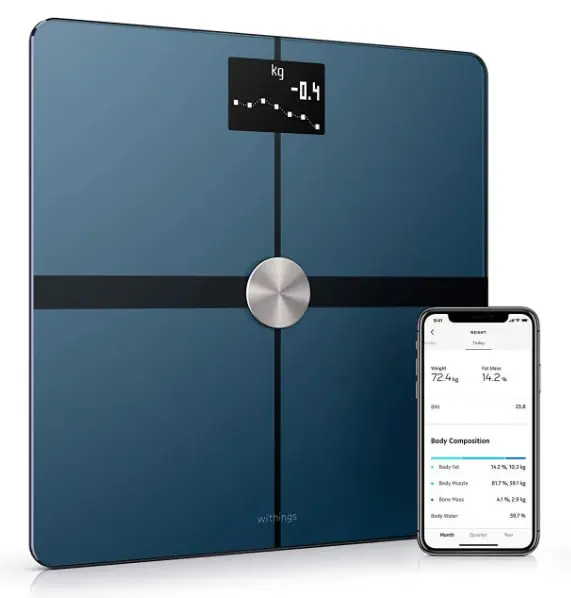 A Withings body smart scale in black color